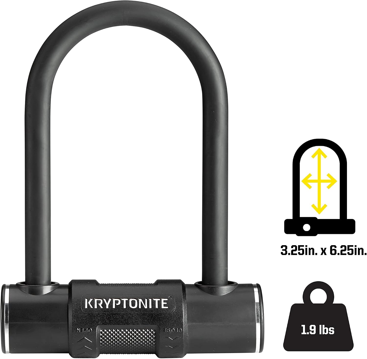 Parkview Bike U-Lock, 12mm Hardened Steel Shackle, 4ft Cable