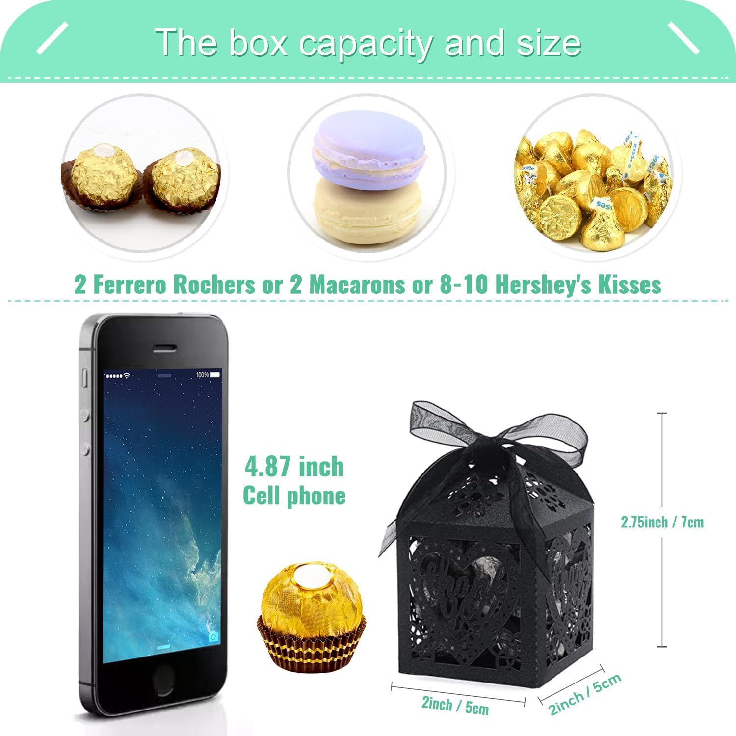 Laser Cut Boxes, 100pcs Thank You Gift Boxes Wedding Party Favor Boxes Lace Candy Boxes for Wedding Baby Shower