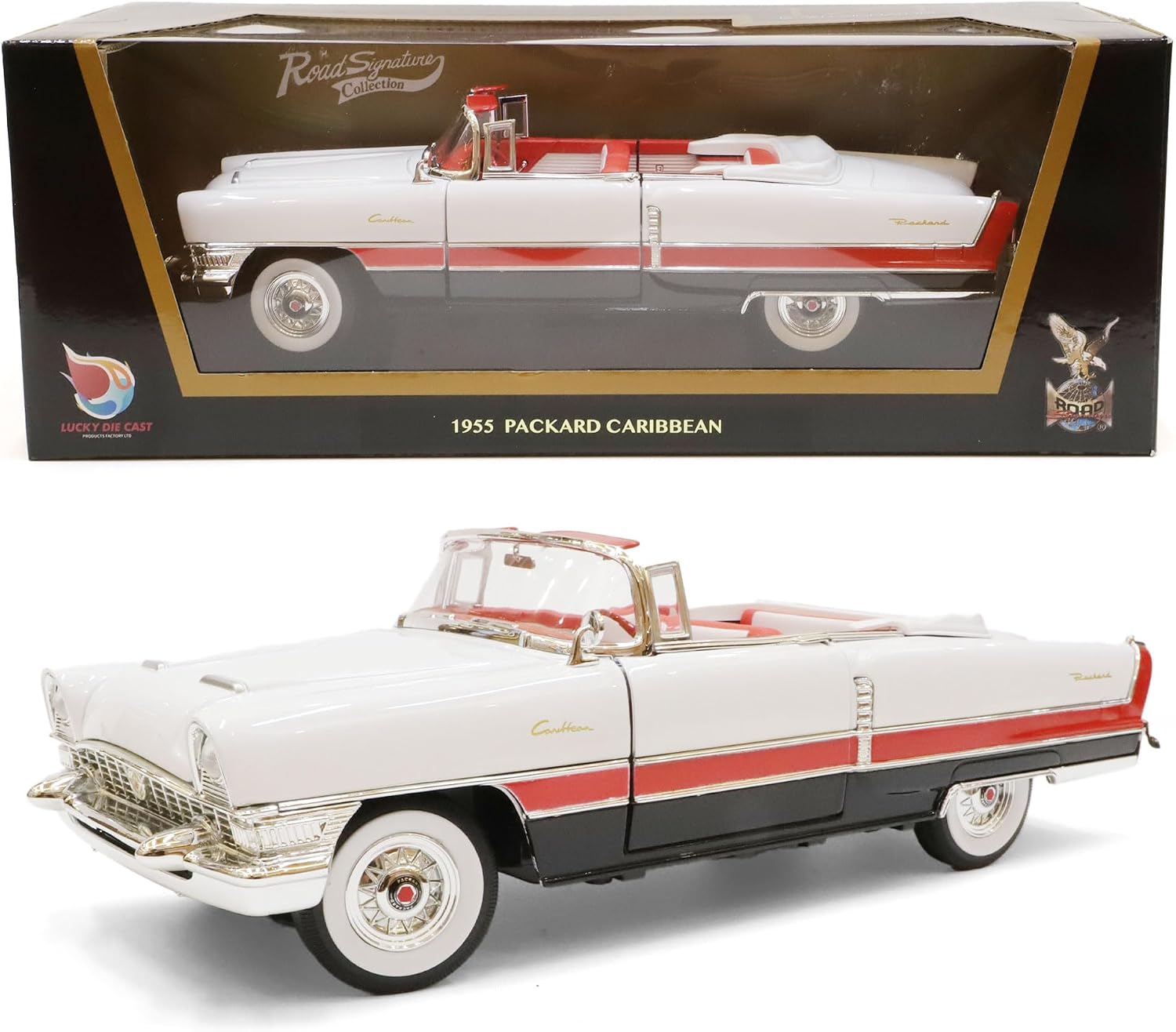 1955 Packard 1/18 Scale Die-Cast Metal Model Alloy Collectible Cars with Display Case, with Opening Doors, for Men