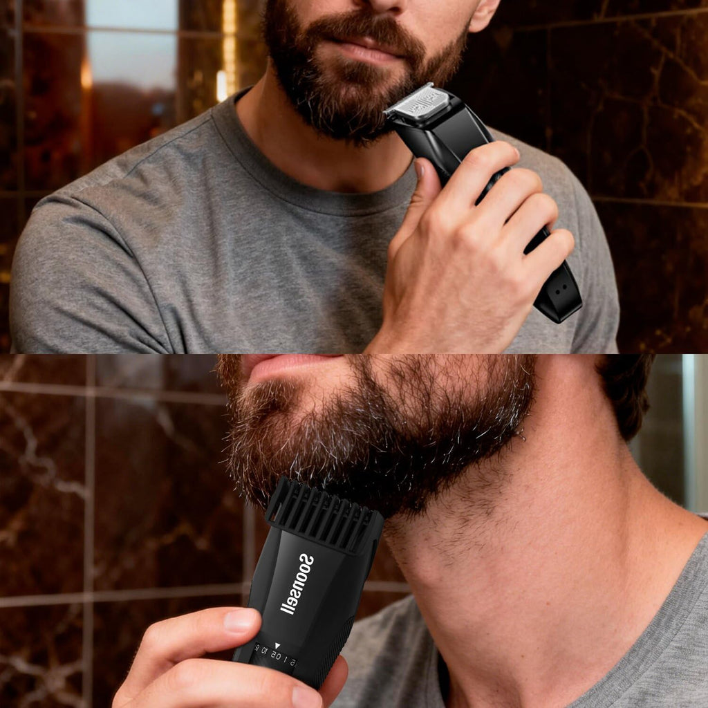 Manscape Beard Trimmer for Men,4 in 1 Men's Grooming Kit, | IPX7 Waterproof,Ball Shaver,Nose Hair Clippers,Electric