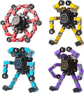 Transformable Fidget Spinners Toys 4 Pcs for Kids and Adults Stress Relief Sensory Toys for Boys and Girls Age 8-13