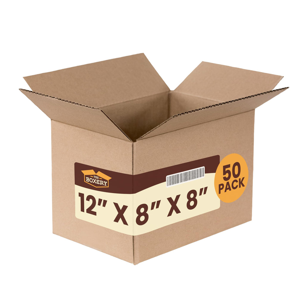 12"x8"x8" Corrugated Cardboard Boxes 50-Pack
