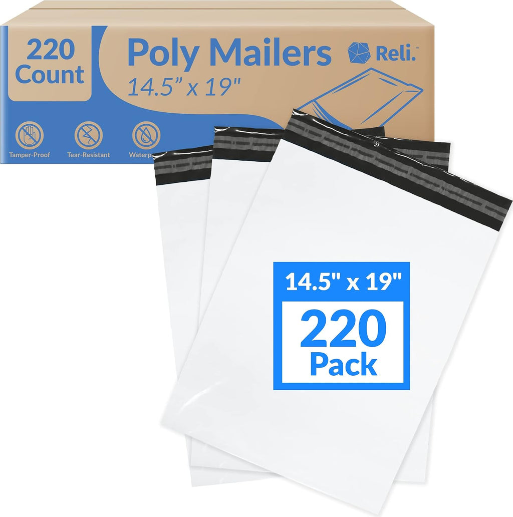 Poly Mailers 14.5x19" 220 Pcs | White Shipping Bags/Shipping Envelope