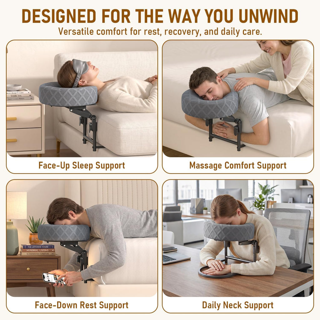 Massage Headrest for Bed, Adjustable Massage Face Cradle at Home, Portable Massage Table Kit for Sleeping Mattress