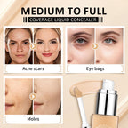 Liquid Concealer, Full Coverage Makeup Under Eye Concealer -Warm Nude