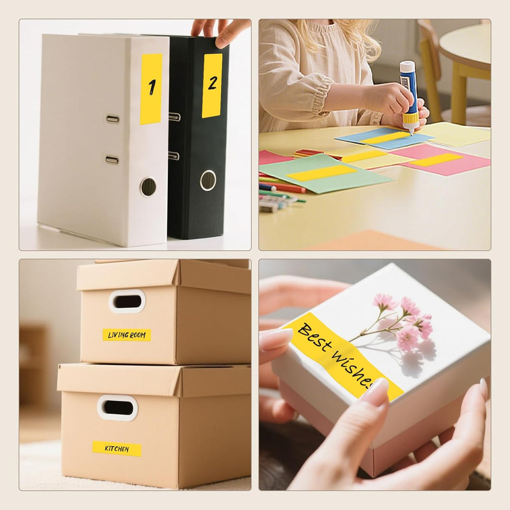 Yellow Rectangle Labels 3" x 1" Color Coding Stickers Roll 1000 Pcs