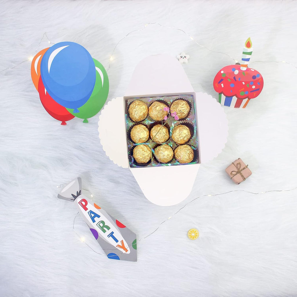 Small White Gift Boxes with Lids, 10 Party Favor Boxes, 4.75 Inch