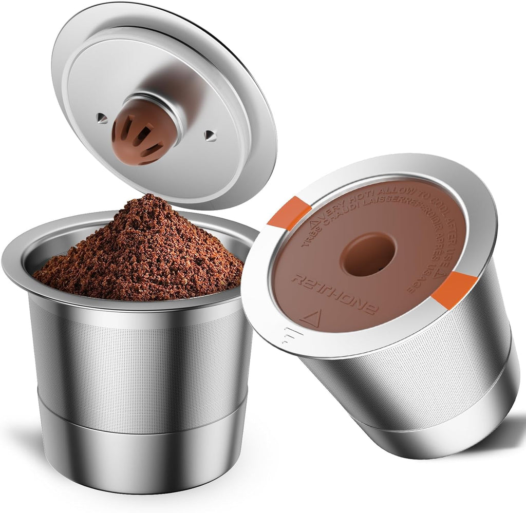 K Cup Reusable Coffee Pods, Stainless Steel Reusable K Cups Compatible with Keurig 1.0 & 2.0 Coffee Machines Brewers