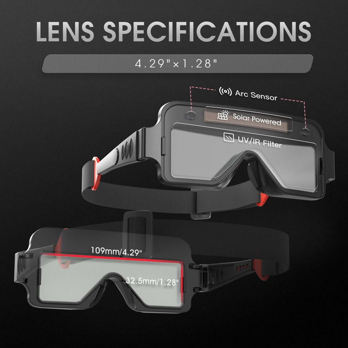 True Color Auto-Darkening Welding Goggles, 2-Sensor View