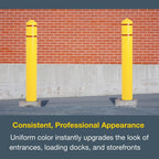 Bollard Covers for 6 Inch Poles - 56" Tall Bollard Post Sleeve | Durable Smooth HDPE Plastic - Trimmable Yellow
