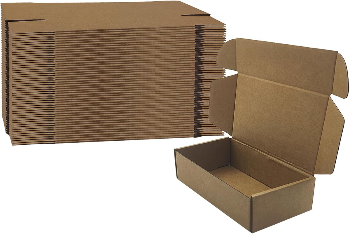 8 x4 x2 inches Corrugated Shipping Boxes, Brown Cardboard Mailers, 50 Pack
