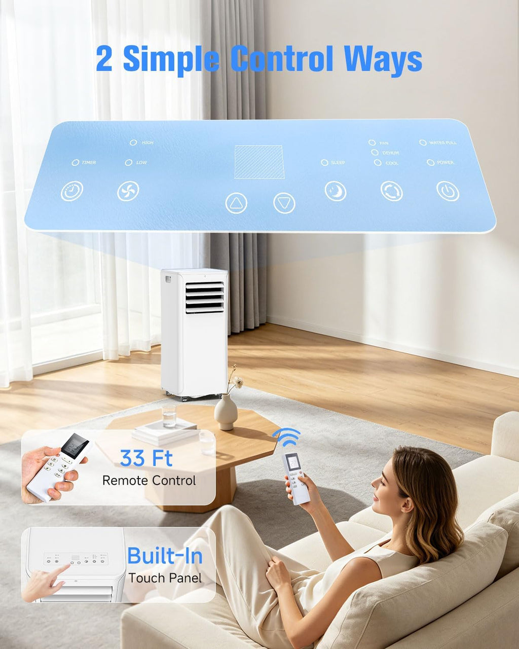 Portable Air Conditioner,3-in-1 Cooling Unit with Dehumidifier 12000BTU