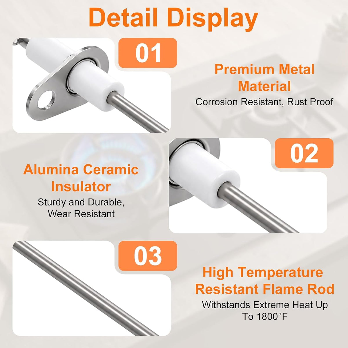 025-27773-700 Furnace Flame Sensor Rod, for York, Coleman, Luxaire