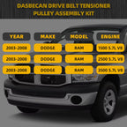 Dasbecan Engine Serpentine Drive Belt Tensioner Idler Pulley Kit