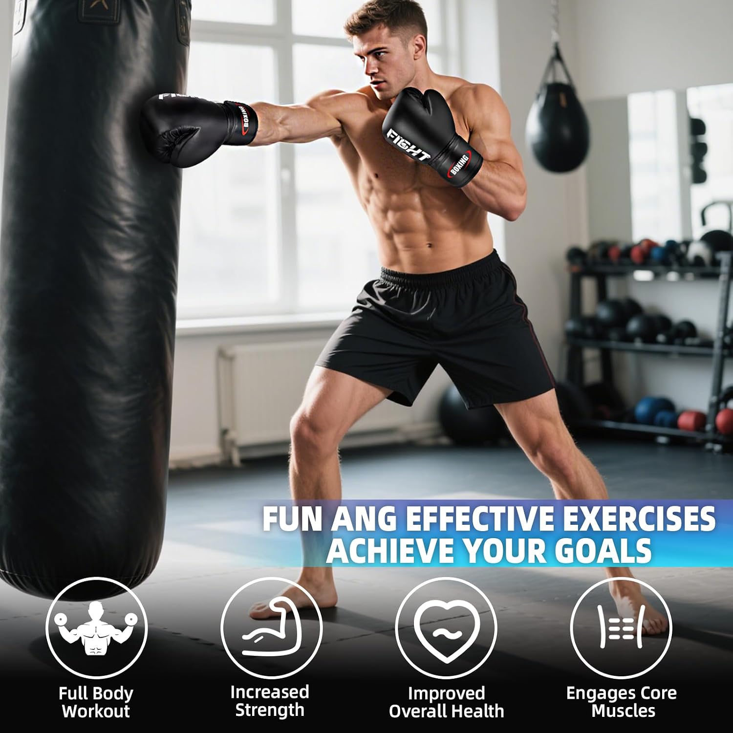 Boxing Gloves for Men and Women, Pro Training Sparring Muay Thai Gloves, Adults Heavy Punching Bag Gloves for Boxing