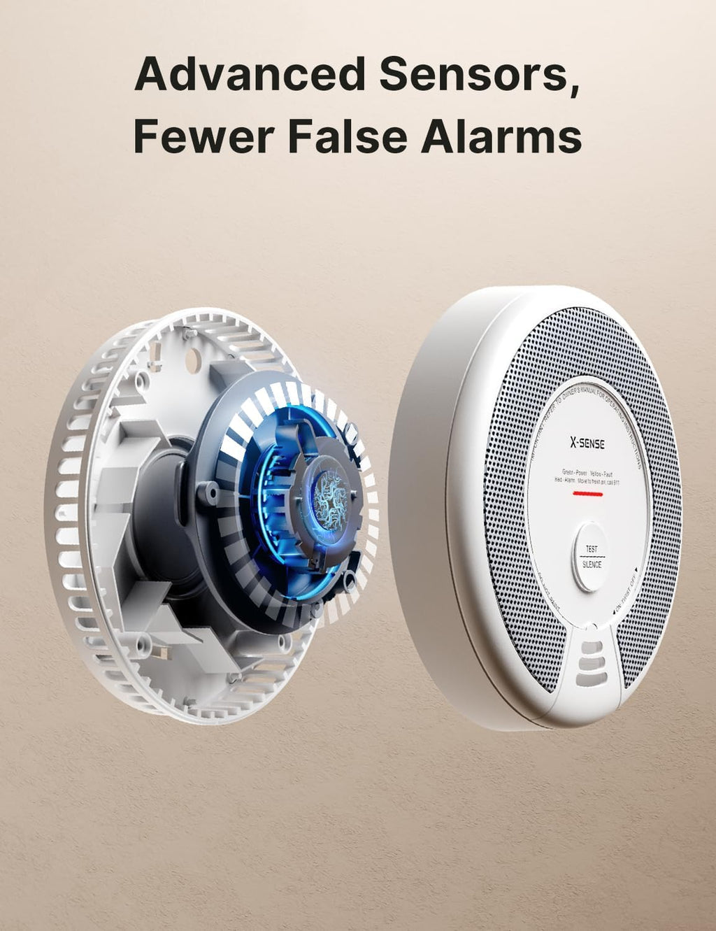 Smoke Detector Carbon Monoxide Alarm Combo 10-Year Battery, UL 217 & UL 2034 Certified, Model SC06, 1-Pack | 10-Year
