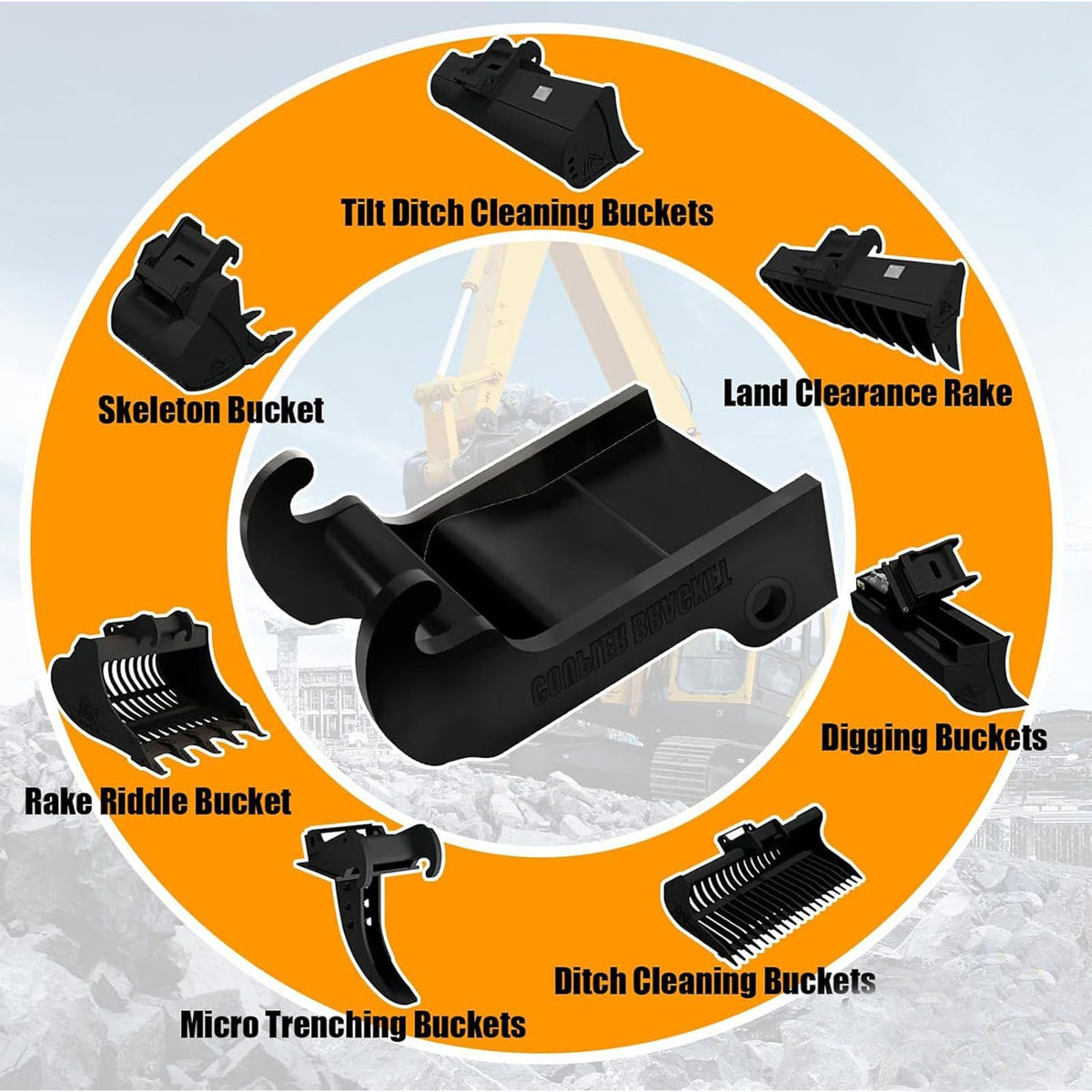 X Change Coupler Bracket, Quick Attach Excavator Bucket Mount Attachment for Bobcat E Series E26 E32 E35 E42 E45 E50 E60, Easy Installation, Alloy Steel Construction, Long Lasting