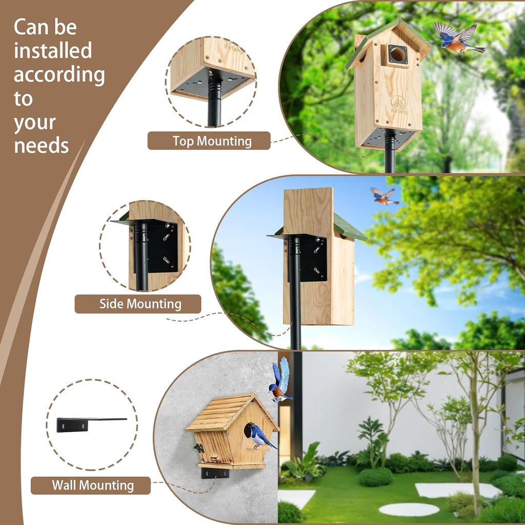 77" Heavy Duty Bird Feeder Pole, Metal Bird House Pole Mount Kit