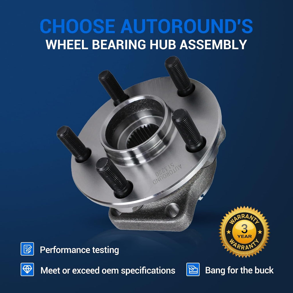 Autoround 513220 Front Wheel Hub Assembly Fit for 2005-2014 Subaru Outback