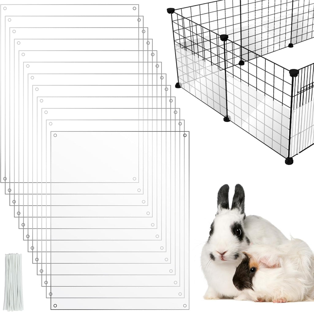 12 Pack Pet Cage Liner Protection Rabbit Cage Urine Guard Clear Cage Edge Liner Guinea Pig Side Lining Habitat Siding