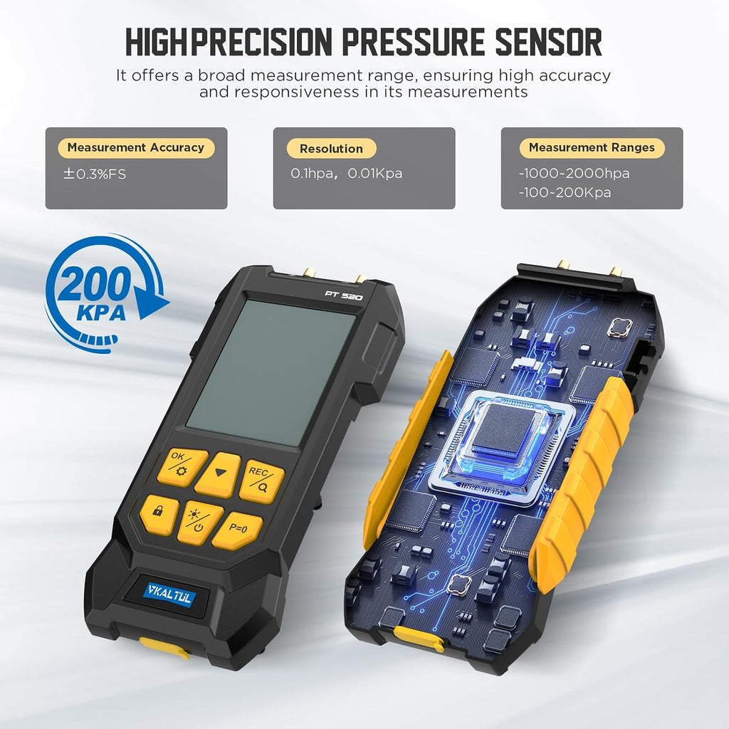 Dual-Port HVAC Manometer, Digital Manometer