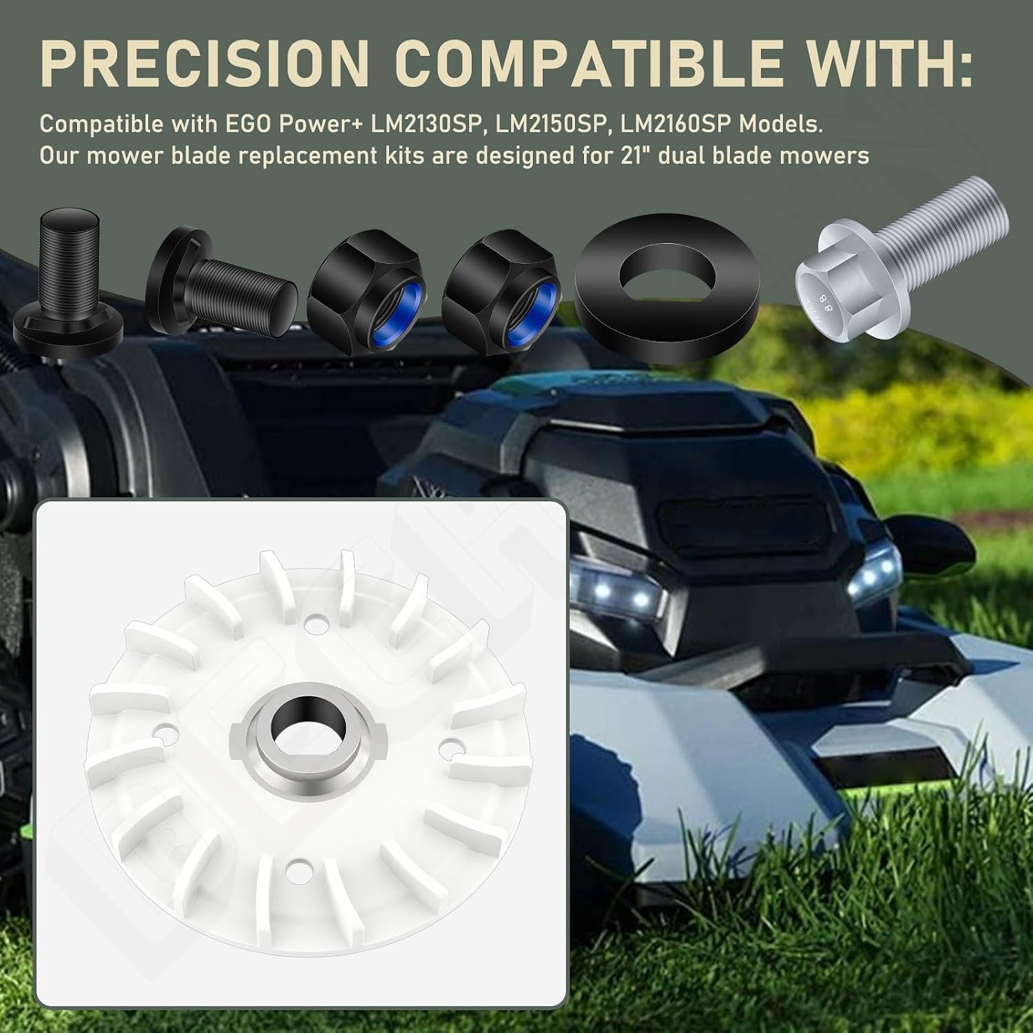 Lawn Mower Blade Part Kit (Part Fan/Bolts/Nuts & Washer Replacement Kit) for Dual Blades - for EGO Power+ LM2130SP