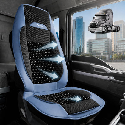 Semi Truck Beaded Seat Covers, Cooling Car Seat Cushion for Back Support, Anti-Sweat Truck Seat Covers, Universal Fit