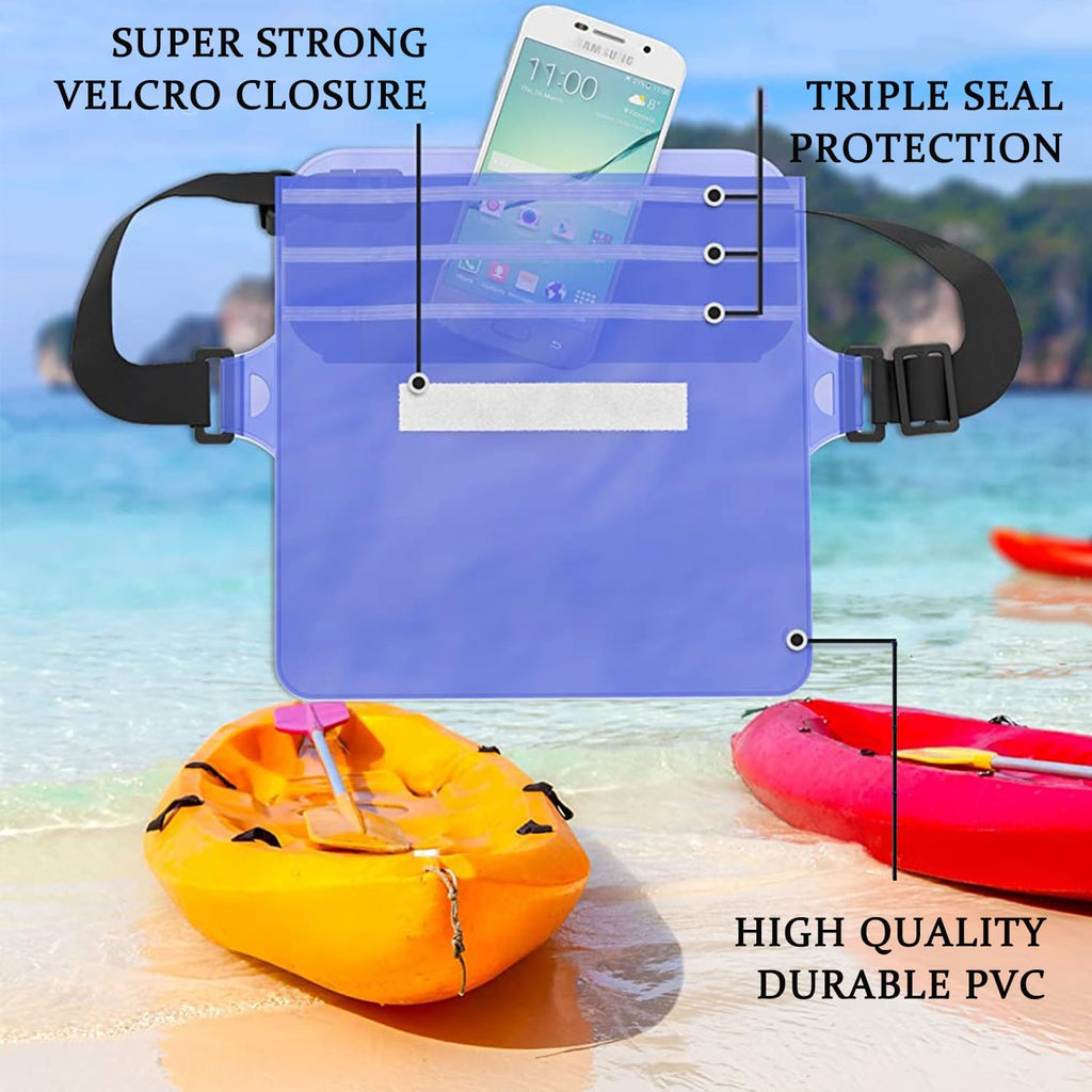 2-Pack Waterproof Pouch with Adjustable Waist Strap | Screen Touch Sensitive Dry Bag, Keep Your Phone and Valuables