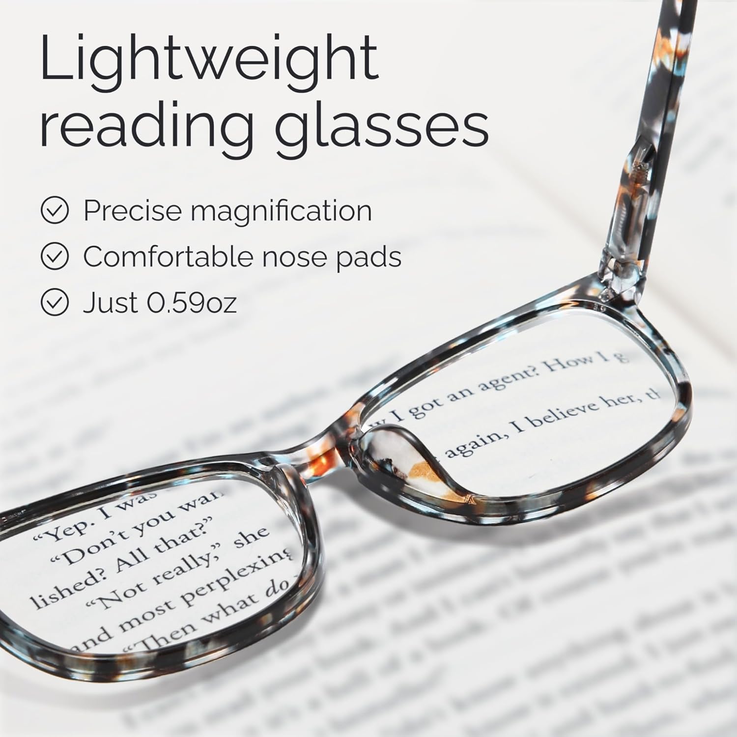+2.0 Ladies Reading Glasses for Women Clear Vision – 5-Pack Blue Light Filtering Readers with Spring Hinges