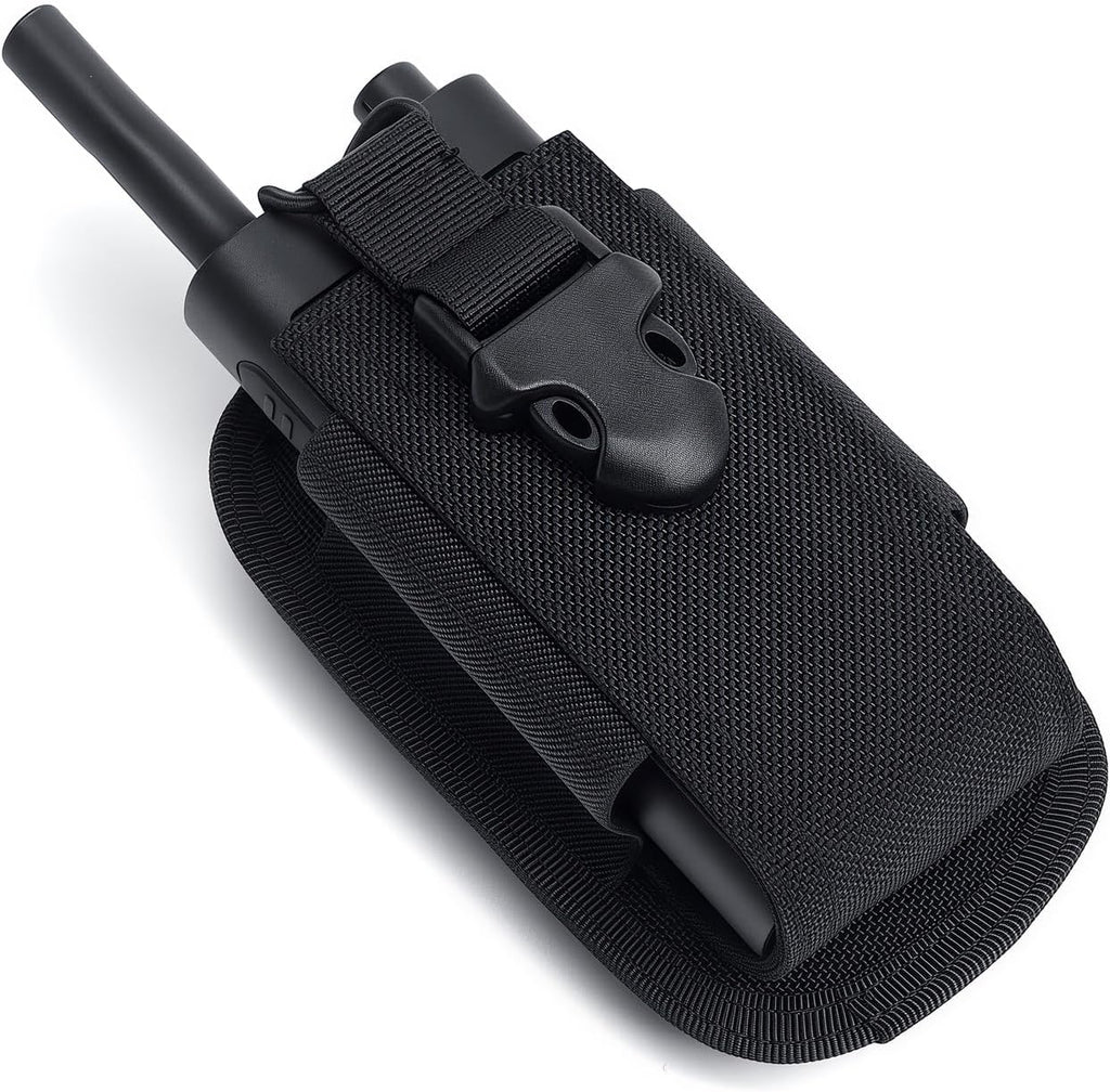 Universal Radio Holster Tactical Two Ways Radio Holder Compact Elastic Walkie Talkies Pouch Nylon Case w/MOLLE Strap
