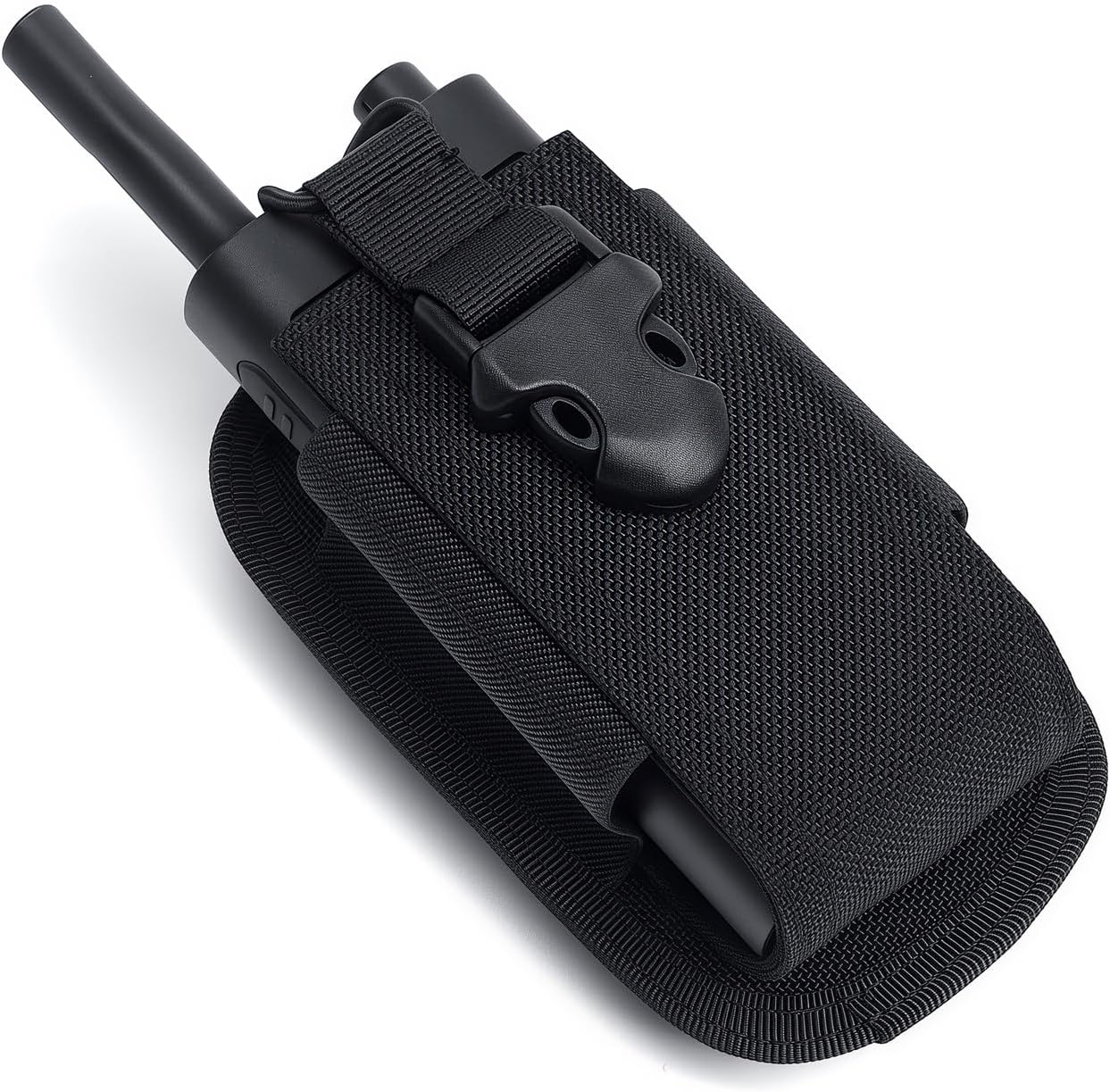 Universal Radio Holster Tactical Two Ways Radio Holder Compact Elastic Walkie Talkies Pouch Nylon Case w/MOLLE Strap