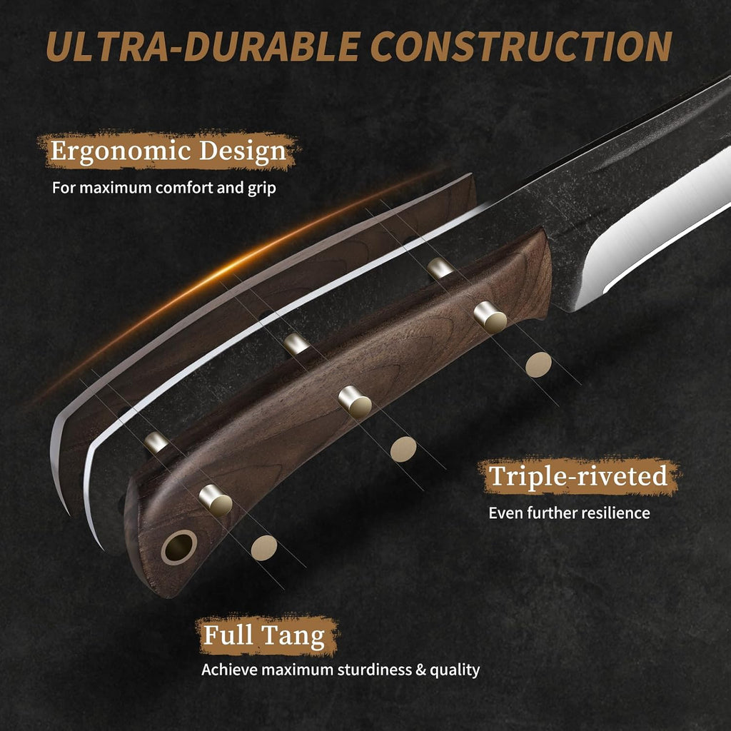 Butcher Knife Set 3PCS, Sharp Fillet & Utility & Paring Knife Set