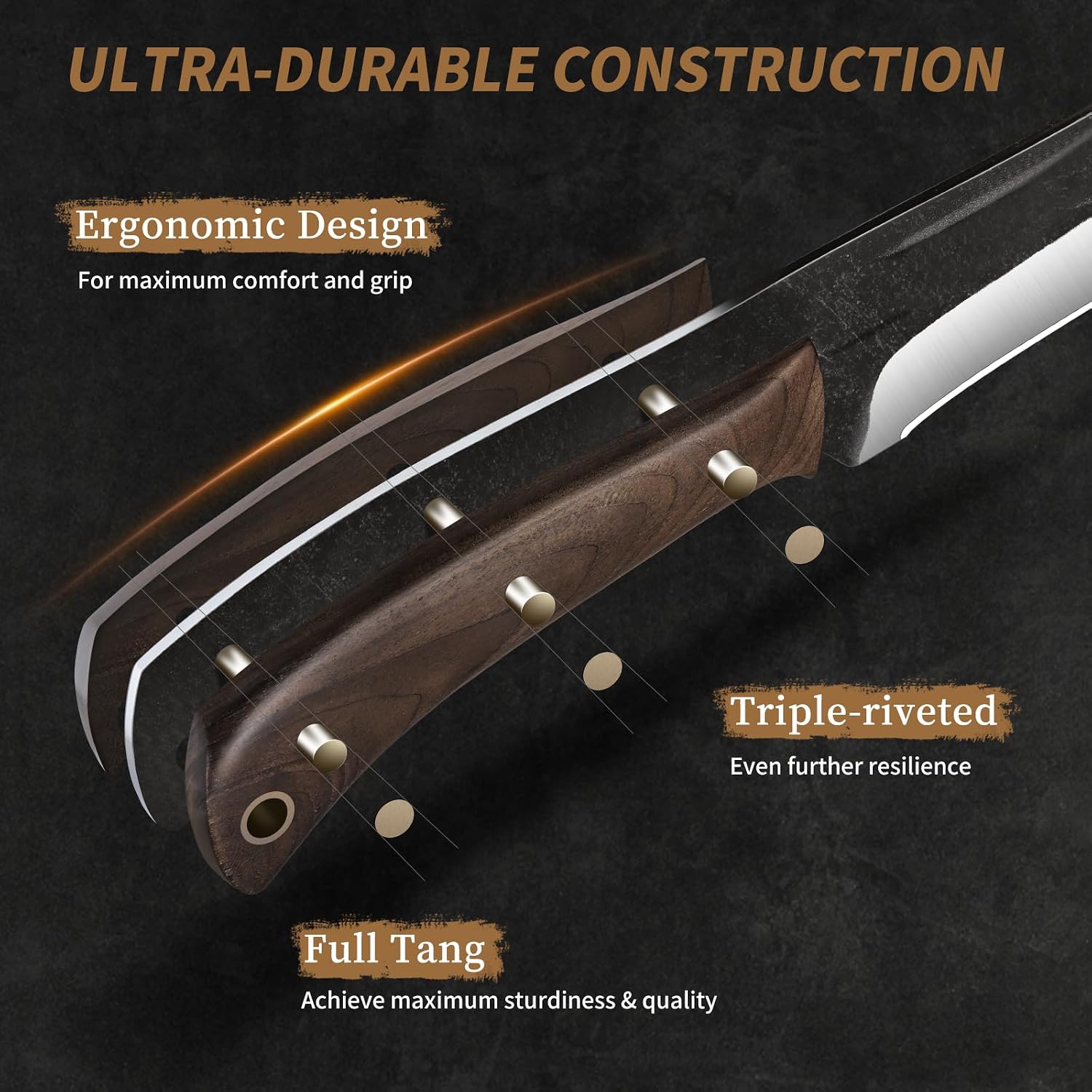 Butcher Knife Set 3PCS, Sharp Fillet & Utility & Paring Knife Set
