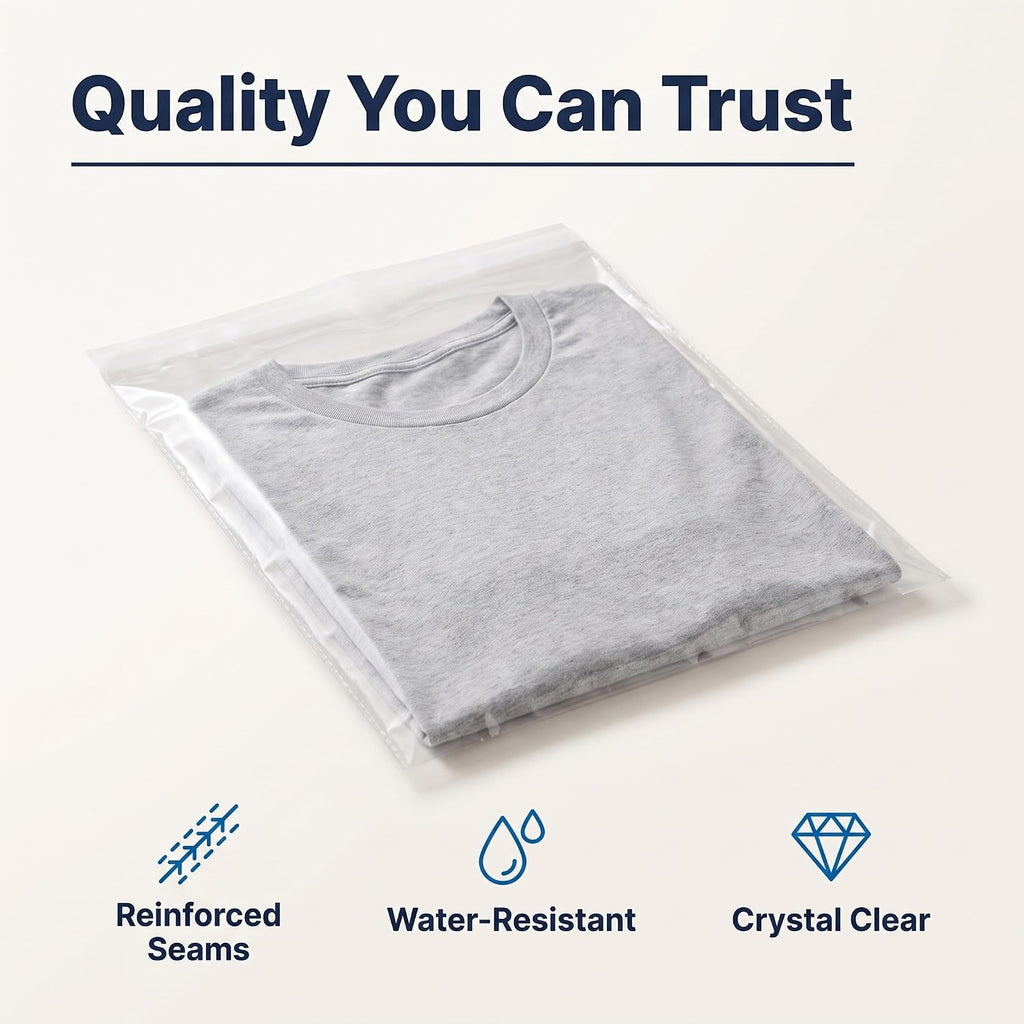8" X 10" Self-Sealing Cellophane Bags (200 Count) Clear