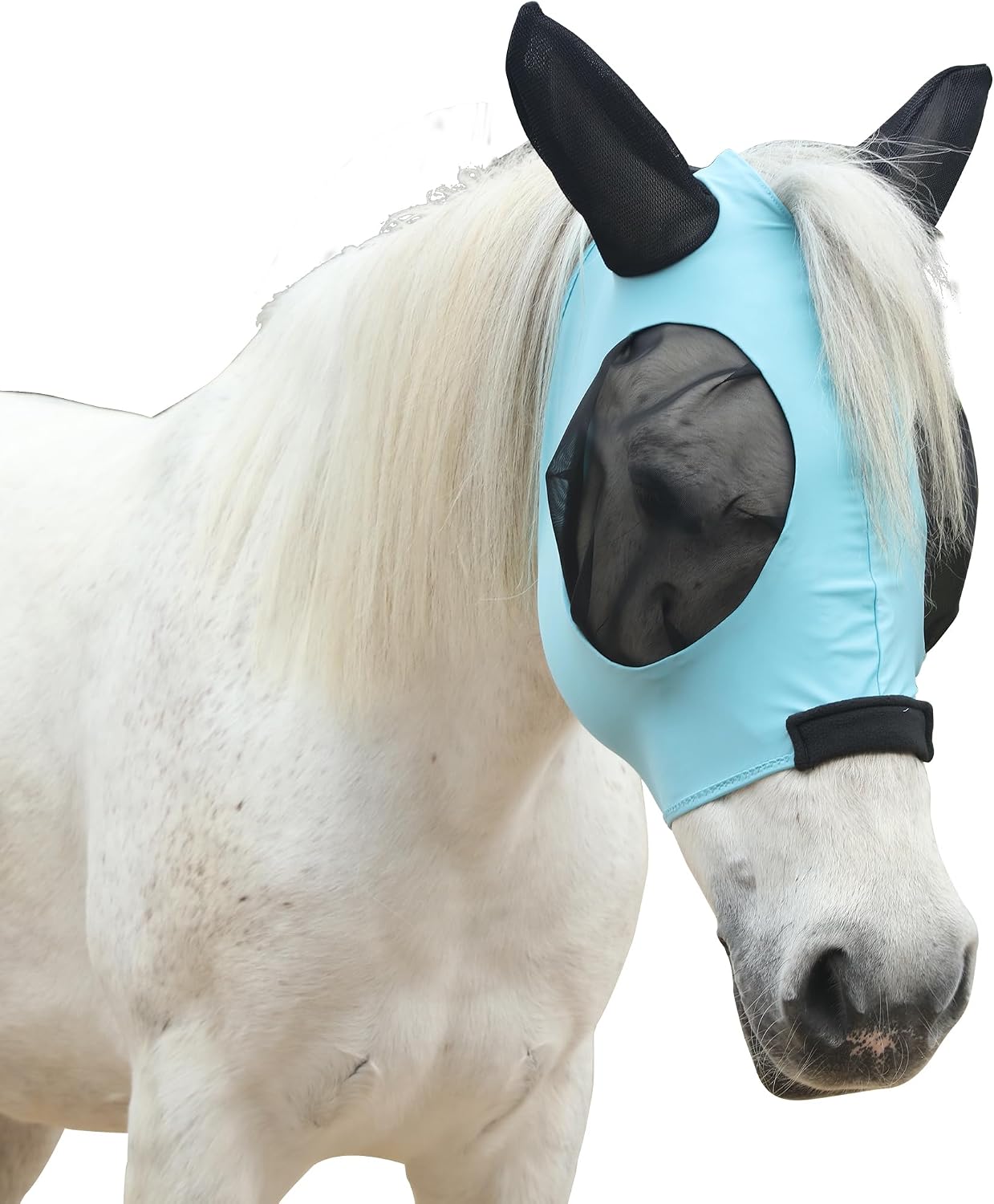 Elastic Fly Mask for Horse with Ear, Equine Fly Mask UV Protection