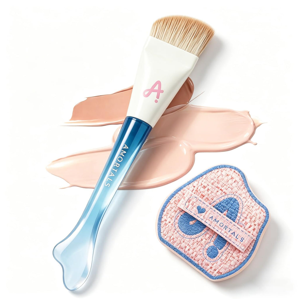 Makeup Brush & Sponge Set - Ultra-thin Flat Blender & Puff Kit