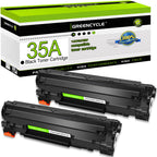 CB435A 35A Black Toner 2 Pack Compatible Replacement for HP 35A
