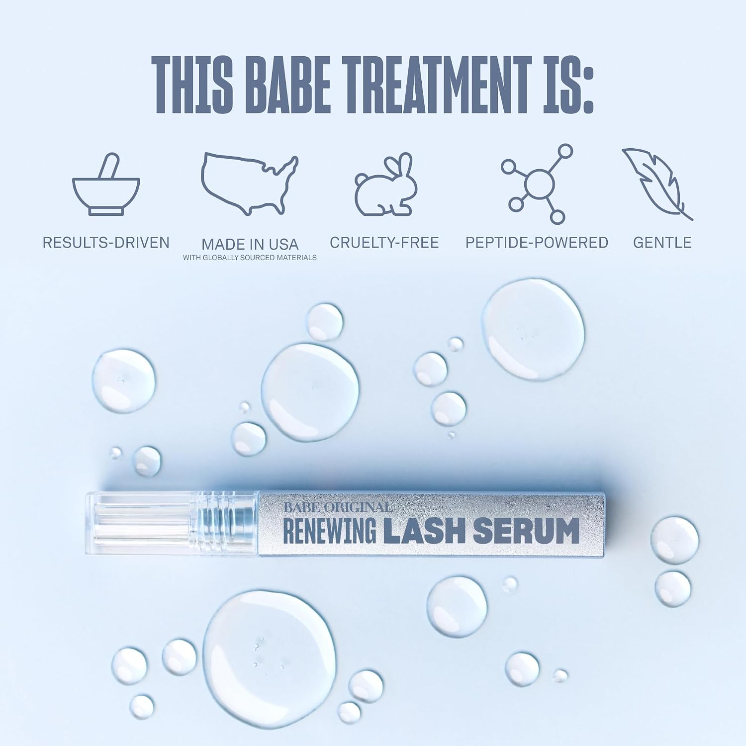Renewing Lash Serum for Longer-Looking Lashes, Peptides | Prostaglandin-free, peptide-infused gentle lash serum for
