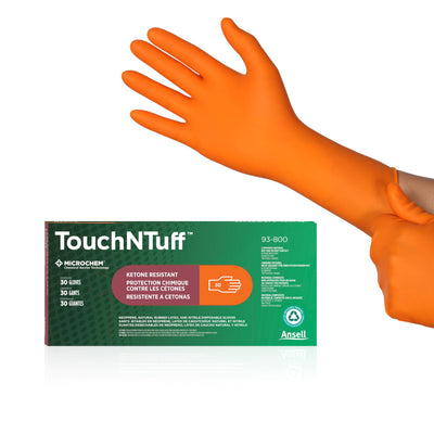 TouchNTuff 93-800 Chemical Resistant Nitrile Gloves, M, (30)