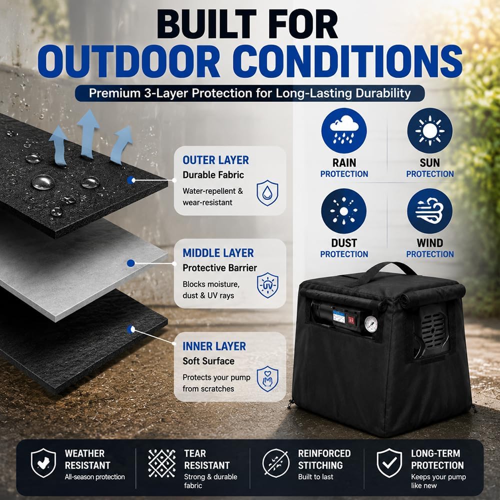 Water Pump Cover for Outdoor Use for Flotec FP4105 2000–2005, Well Pump Cover Weather Resistant Protection, for Garden Sprinkler Pump and Booster Pump