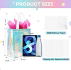 12 Pack Reusable Gift Bags with Handles & 24 Tissue Papers