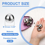 uxcell 200Pcs Bearing Balls, 10mm Diameter G200 304 SS