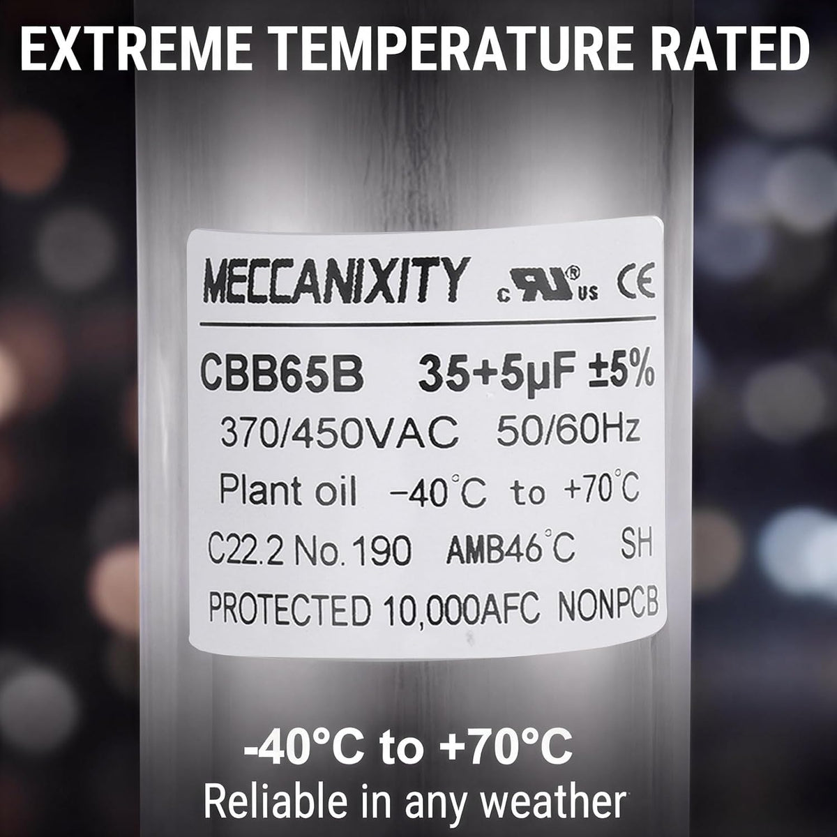 MECCANIXITY CBB65 Dual Run Start Capacitor 35+5UF 35/5MFD 1Set 4.33"x1.97"