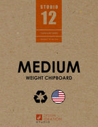 Medium Weight Chipboard Sheets. STUDIO 12 Brand. (9" x 12") .030” Thickness. (25 Sheets)