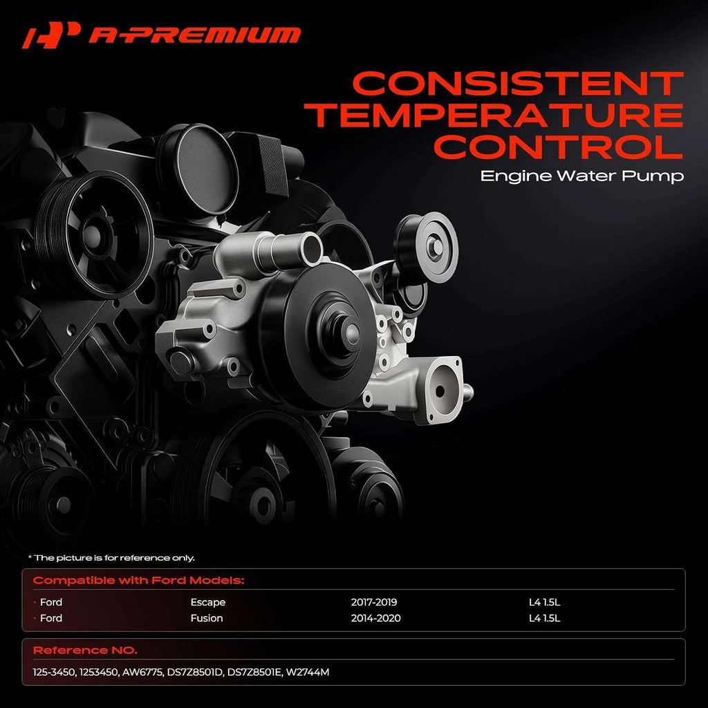A-Premium Engine Water Pump (L4 1.5L) Compatible with Ford