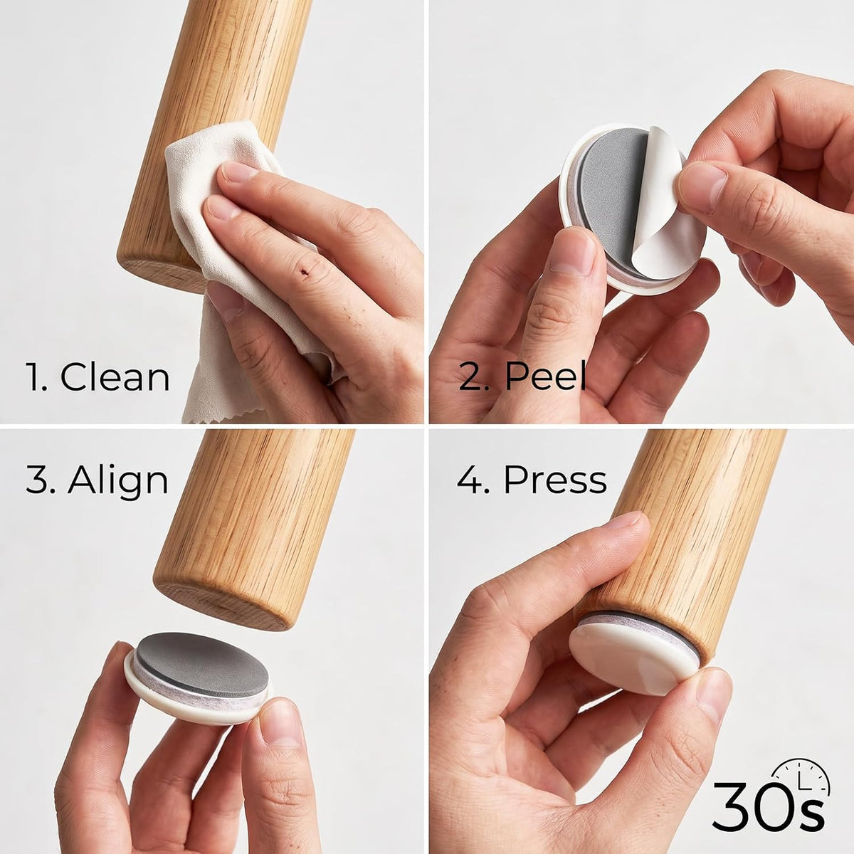 1-3/4" Self-Adhesive Furniture Sliders for Carpet (16-Pack, Beige)