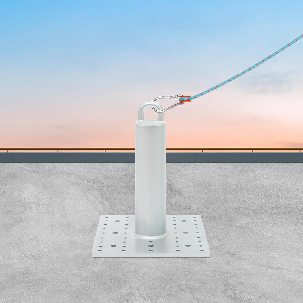 Commercial Roof Anchor with Base Plate, 5000lbs Breaking Strength, Heavy Duty Concrete Anchor and Screws Kit Fall