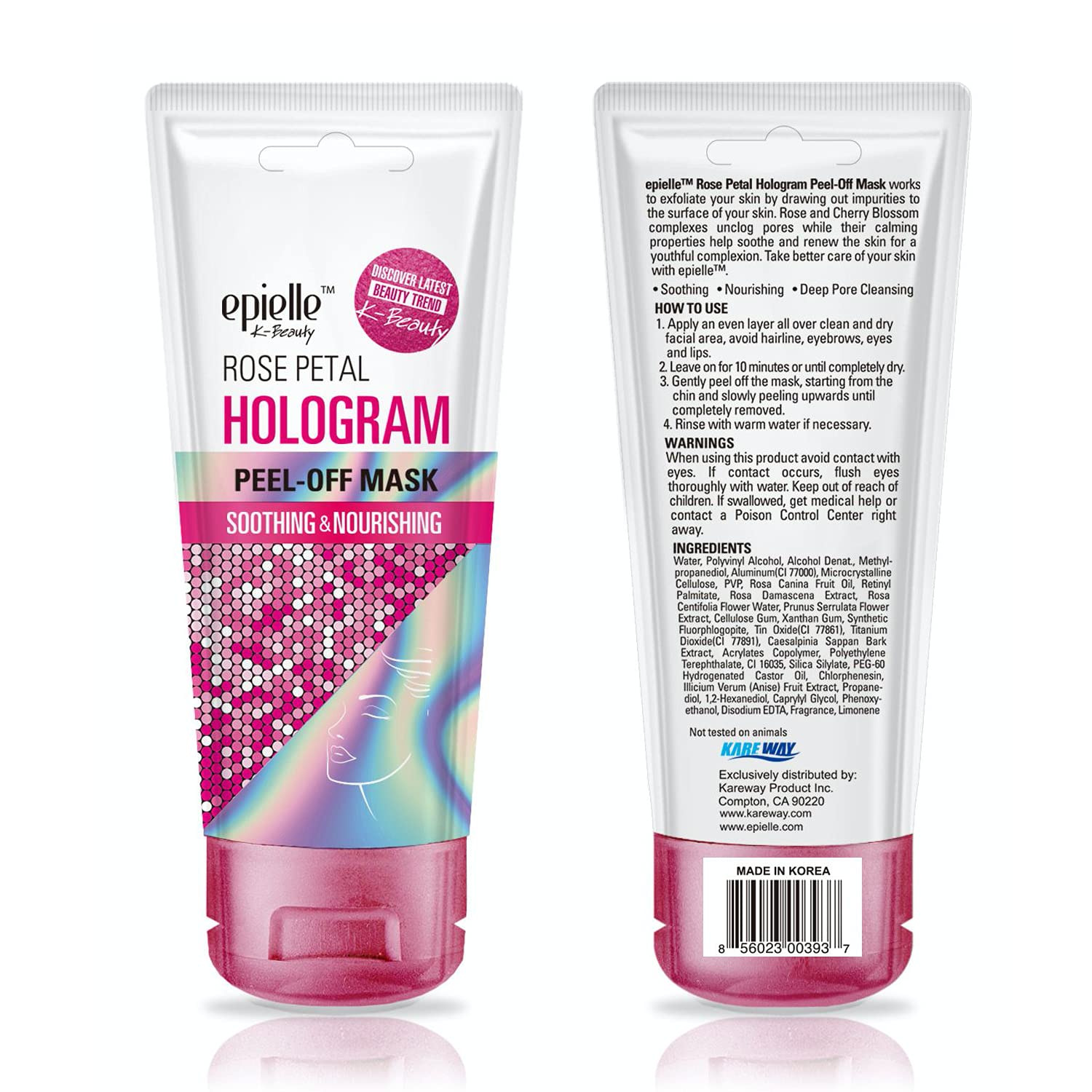 Hologram Glitter Peel-Off Face Masks - Toning & Calming | 8 Variety Pack Single-Use Testers | Gift Set, Spa Gift |