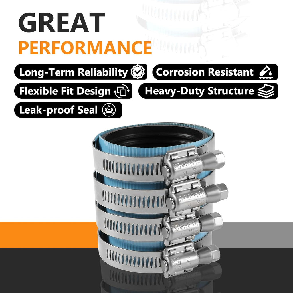 1PC HeSun 3-Inch Heavy Duty No-Hub Coupling(CLAMP060-1)
