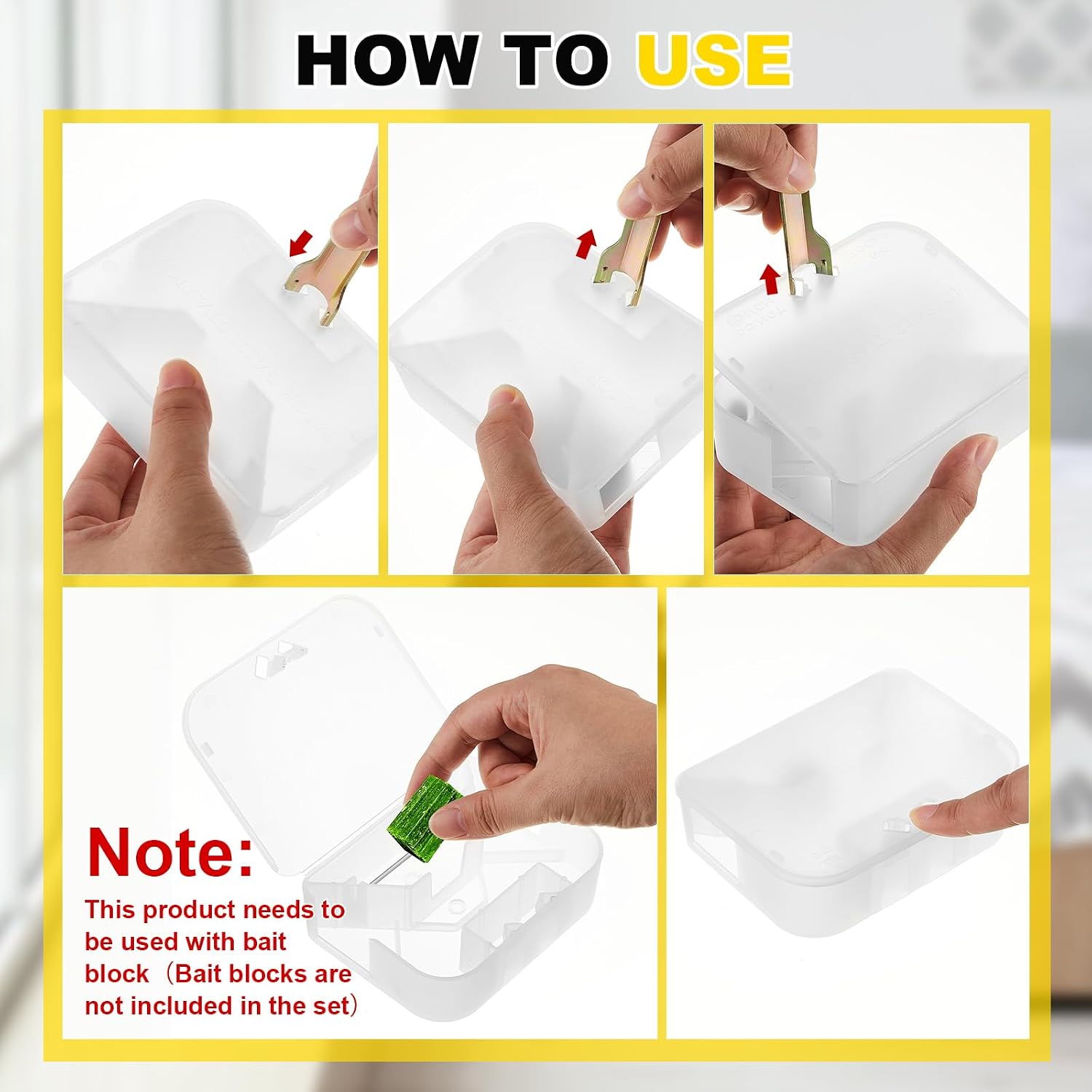 12 Pcs Mouse Bait Stations with Keys, Indoor Outdoor Traps,Clear | Lockable Mouse Boxes for Safe Decon Bait Use